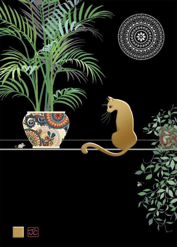 Cat with Plant Card